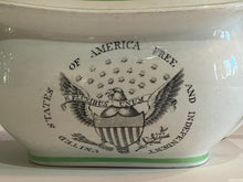 Load image into Gallery viewer, Staffordshire Porcelain Sugar Bowl Historical United States of America Free and Independent