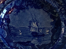 Load image into Gallery viewer, Historical Staffordshire Blue Toddy Plate Cup Plate Ship Cadmus Ca. 1825