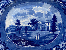 Load image into Gallery viewer, Historical Staffordshire Blue Woodlands Near Philadelphia Vegetable Dish Rare