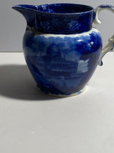 Load image into Gallery viewer, Historical Staffordshire Blue Pitcher Boston State House Scudder’s Museum 1825