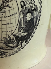 Load image into Gallery viewer, Staffordshire Creamware Liverpool Pitcher Map of East Coast Tom Truelove Going to Sea