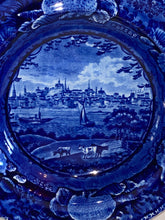 Load image into Gallery viewer, Historical Staffordshire Blue Soup Plate City of Albany State of New York Ca. 1825