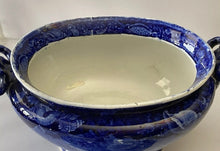 Load image into Gallery viewer, Historical Staffordshire Blue Large Soup Tureen Dix Cove On The Gold Coast 1825