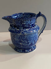 Load image into Gallery viewer, Historical Staffordshire Blue Small Pitcher Navel Hero’s Pattern Rare Form 1825