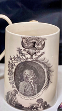 Load image into Gallery viewer, Staffordshire Creamware Liverpool Pitcher John Adams with Washington in Glory Large Eagle
