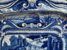 Load image into Gallery viewer, Staffordshire Blue Transfer Quadrupeds Platter With Moose Ca. 1825