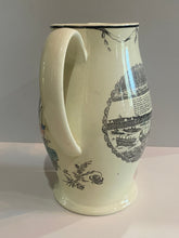 Load image into Gallery viewer, Staffordshire Creamware Liverpool Pitcher Boston Frigate Polychrome Ship Building Scene