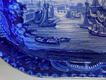 Load image into Gallery viewer, Historical Staffordshire Blue Large Vegetable Dish View of Dublin Scarce 1825