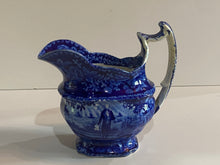 Load image into Gallery viewer, Historical Staffordshire Blue Washington with Scroll in Hand Creamer by Wood