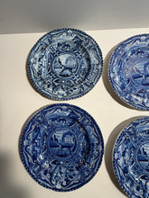 Load image into Gallery viewer, Staffordshire Blue Transfer Quadrupeds Plate of a Mastiff Dog Ca. 1825
