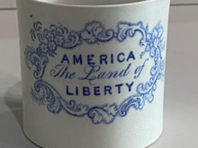Load image into Gallery viewer, Staffordshire Pearlware Childs Mug America Land of Liberty Eagles and Shields
