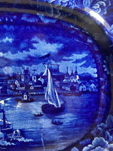 Load image into Gallery viewer, Historical Staffordshire Blue Platter Detroit Michigan Ca. 1825 Rare