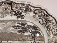 Load image into Gallery viewer, Historical Staffordshire Brown Transfer Platter From Fishkill Hudson River 1835