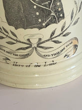 Load image into Gallery viewer, Staffordshsire Creamware Liverpool Tankard Mug Oliver Hazard Perry Hero of Lake Erie