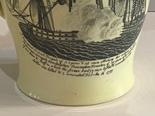 Load image into Gallery viewer, Staffordshire Creamware Liverpool Pitcher American Frigate Constellation Ship Building Scene
