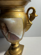 Load image into Gallery viewer, 19th Century Porcelain Vase Urn Hand Painted Benjamin Franklin Portrait Florals