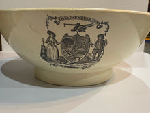 Load image into Gallery viewer, Staffordshire Creamware Liverpool Large Punch Bowl Ship Eagle Washington