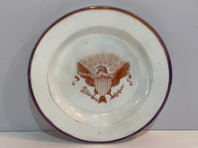 Load image into Gallery viewer, Historical Staffordshire Rust Color Transfer Eagle And Shield Luster Plate 1820