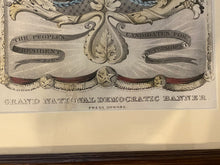 Load image into Gallery viewer, Original N. Currier Print Grand National Democratic Banner Polk and Dallas