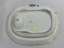 Load image into Gallery viewer, Historical Staffordshire Blue Well and Tree Platter Castle Gardens Battery New York Ca. 1825
