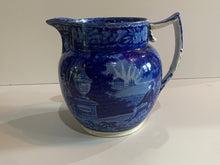 Load image into Gallery viewer, Historical Staffordshire Blue Pitcher Lafayette At Washington’s Tomb by Mayer