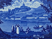 Load image into Gallery viewer, Historical Staffordshire Blue Platter Italian Scenery “Turin” Ca. 1825