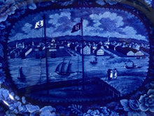 Load image into Gallery viewer, Historical Staffordshire Blue Platter View Of Baltimore Maryland Rare 1824
