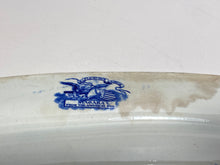 Load image into Gallery viewer, Historical Staffordshire Blue Platter Well Tree Castle Gardens Battery New York
