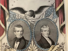 Load image into Gallery viewer, Original N. Currier Print Grand National Democratic Banner Polk and Dallas