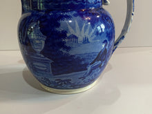 Load image into Gallery viewer, Historical Staffordshire Blue Pitcher Lafayette At Washington’s Tomb by Mayer