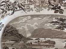 Load image into Gallery viewer, Historical Staffordshire Brown Transfer Platter From Fishkill Hudson River 1835