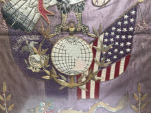 Load image into Gallery viewer, Antique Japanese Silk Embroidery Americana Patriotic Eagle Flag Marine Corp 1900