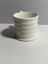 Load image into Gallery viewer, Staffordshire Pearlware Banded Mug Tooled Engine Turned 1820s Creamware White A