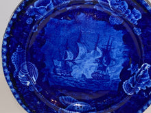 Load image into Gallery viewer, Historical Staffordshire Blue Plate Constitution and Guerriere