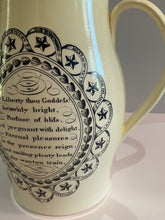 Load image into Gallery viewer, Staffordshire Creamware Liverpool Pitcher Liberty Wanton Train Poem with Chain of States Bakers Arms