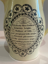 Load image into Gallery viewer, Staffordshire Creamware Liverpool Pitcher Liberty Wanton Train Poem with Chain of States Bakers Arms