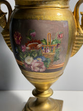Load image into Gallery viewer, 19th Century Porcelain Vase Urn Hand Painted Benjamin Franklin Portrait Florals