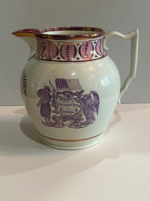 Load image into Gallery viewer, Historical Staffordshire Success to the United States and Peace, Plenty and Independence Pink Luster Ca. 1820