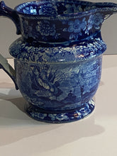 Load image into Gallery viewer, Historical Staffordshire Blue Small Pitcher Navel Hero’s Pattern Rare Form 1825