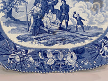 Load image into Gallery viewer, Historical Staffordshire Blue Transfer Platter Death Of General Wolfe Quebec