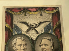 Load image into Gallery viewer, Original Currier and Ives Print Grand, National, Whig Banner Zachary Taylor Millard Fillmore