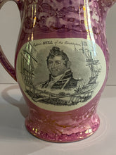 Load image into Gallery viewer, Historical War of 1812 Splash Luster Pitcher With Pike And Hull Ca. 1815