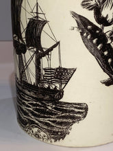 Load image into Gallery viewer, Staffordshire Creamware Liverpool Large Tankard American Flag Ship Rare