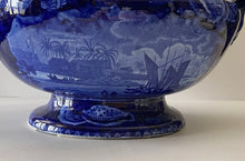 Load image into Gallery viewer, Historical Staffordshire Blue Large Soup Tureen Dix Cove On The Gold Coast 1825