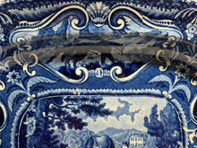 Load image into Gallery viewer, Staffordshire Blue Transfer Quadrupeds Platter Horses Ca. 1825