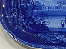 Load image into Gallery viewer, Historical Staffordshire Blue Platter Badminton Gloucestershire