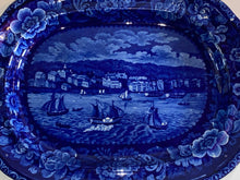 Load image into Gallery viewer, Historical Staffordshire Blue Platter View of Sandusky Ohio Ca. 1825