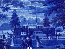 Load image into Gallery viewer, Historical Staffordshire Blue Esplanade Castle Gardens New York Platter 20 1/2”