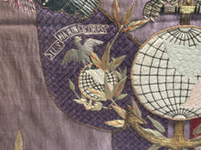 Load image into Gallery viewer, Antique Japanese Silk Embroidery Americana Patriotic Eagle Flag Marine Corp 1900