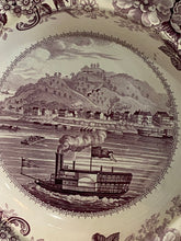 Load image into Gallery viewer, Historical Staffordshire Mulberry Transfer Soup Plate Pittsburgh, Pa